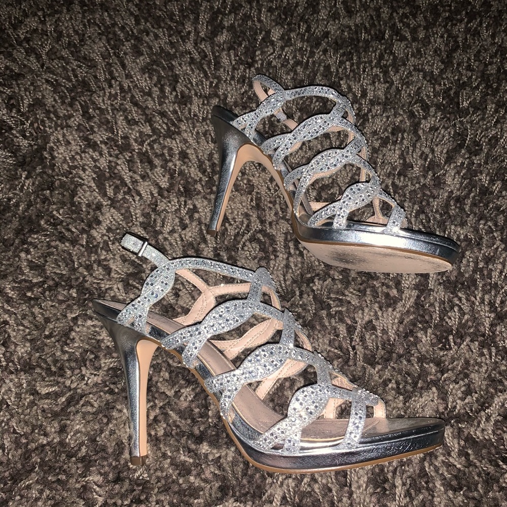 Silver high heels